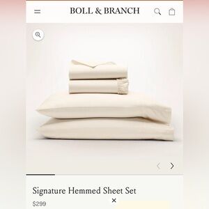 Boll & Branch Signature Hemmed King Sheet Set in Natural